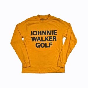 Devereux Golf Johnnie Walker Long Sleeve Tee Mens Small Yellow Skull